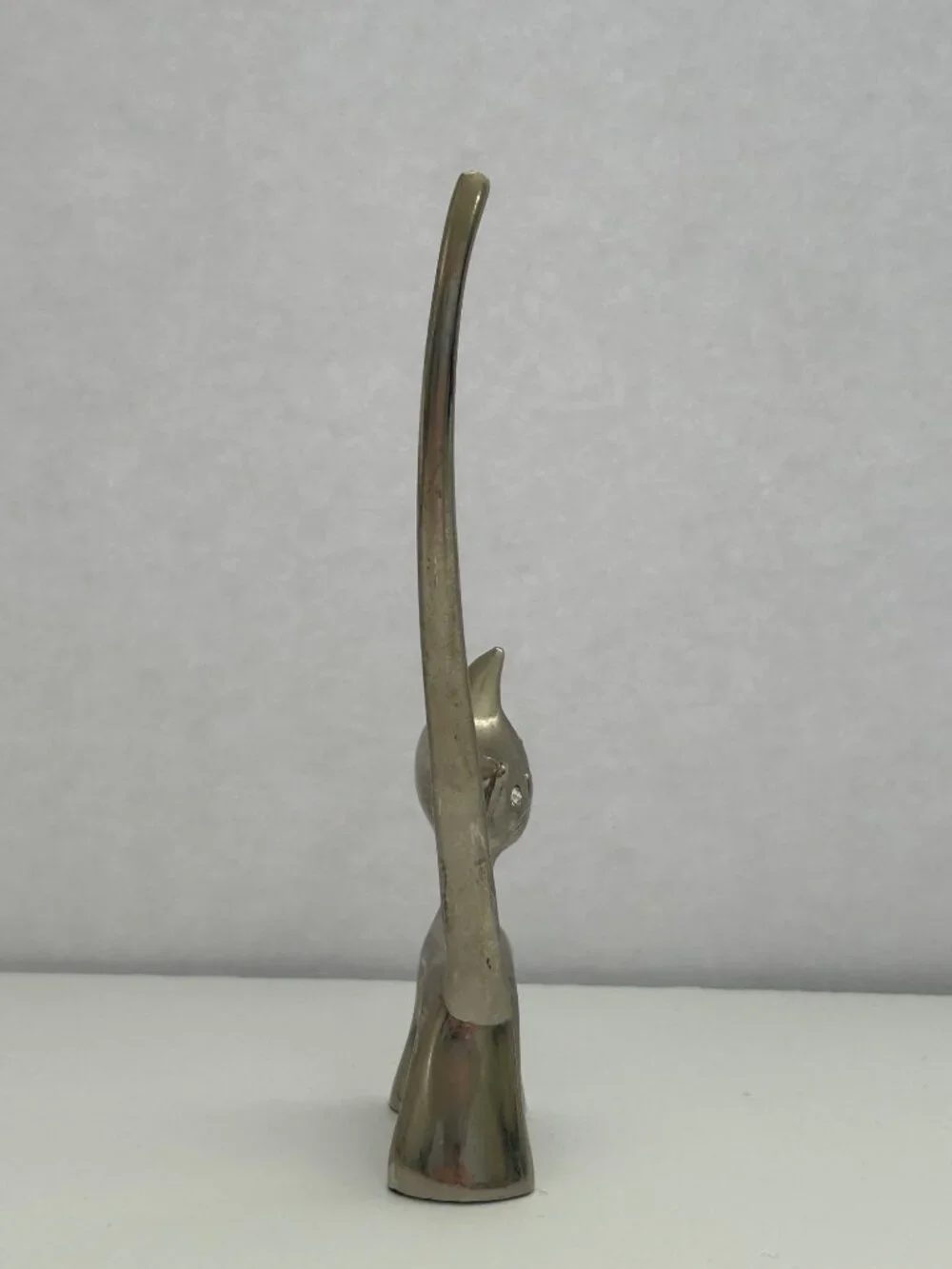 Vintage MCM Chrome Cat Ring Holder Walter Bosse-Style Minimalist Atomic Age